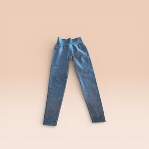 POPFLEX Seamless High Waisted Leggings Blue workout Athleisure Size Small